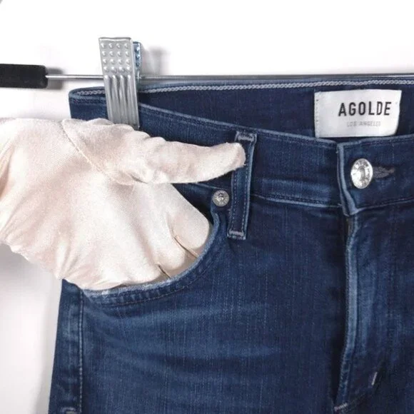 AGOLDE LOS ANGELES SOPHIE CROP Jeans Raw Hem‎ MADE IN USA 🇺🇸 A018-2022 Size 24